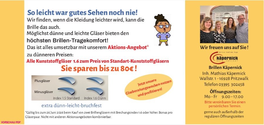 Unsere Angebote - Brillen Käpernick - Ihr Augenoptiker in Pritzwalk
